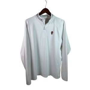 G/Fore Men's 1/4 Zip Mock Neck Long Sleeve Pullover White Large Naples National